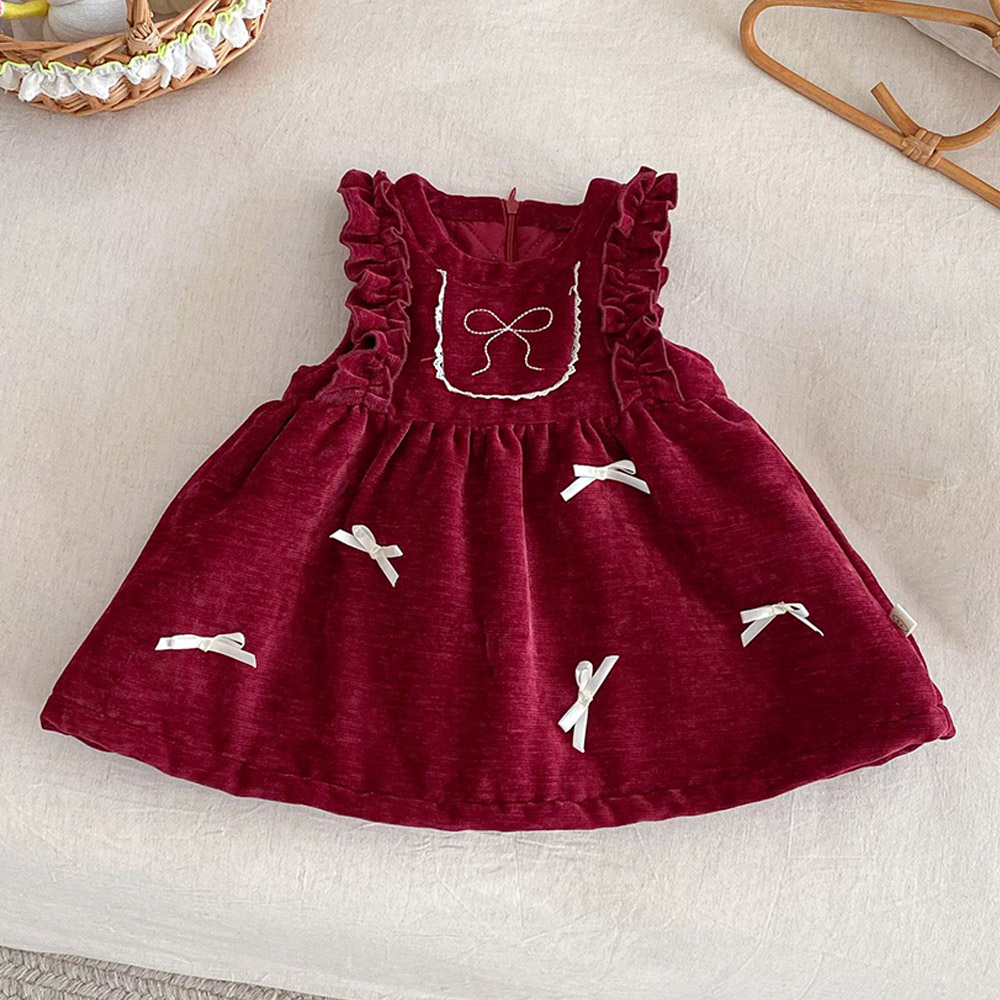 Baby Clothing Quilt - Girls Christmas Dress Sleeveless Quilted Warm