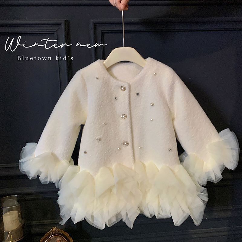 Girls' Furry Princess Mesh Coa - Baby Clothing Quilt 评论和价格
