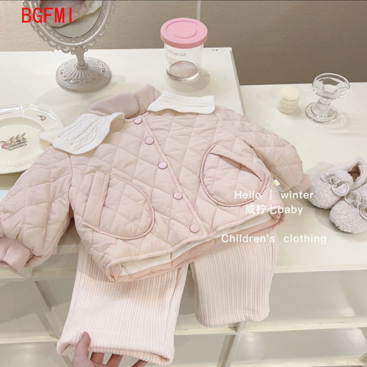 Girls Pink Velvet Inner Cotton - Baby Clothing Quilt 评论和价格