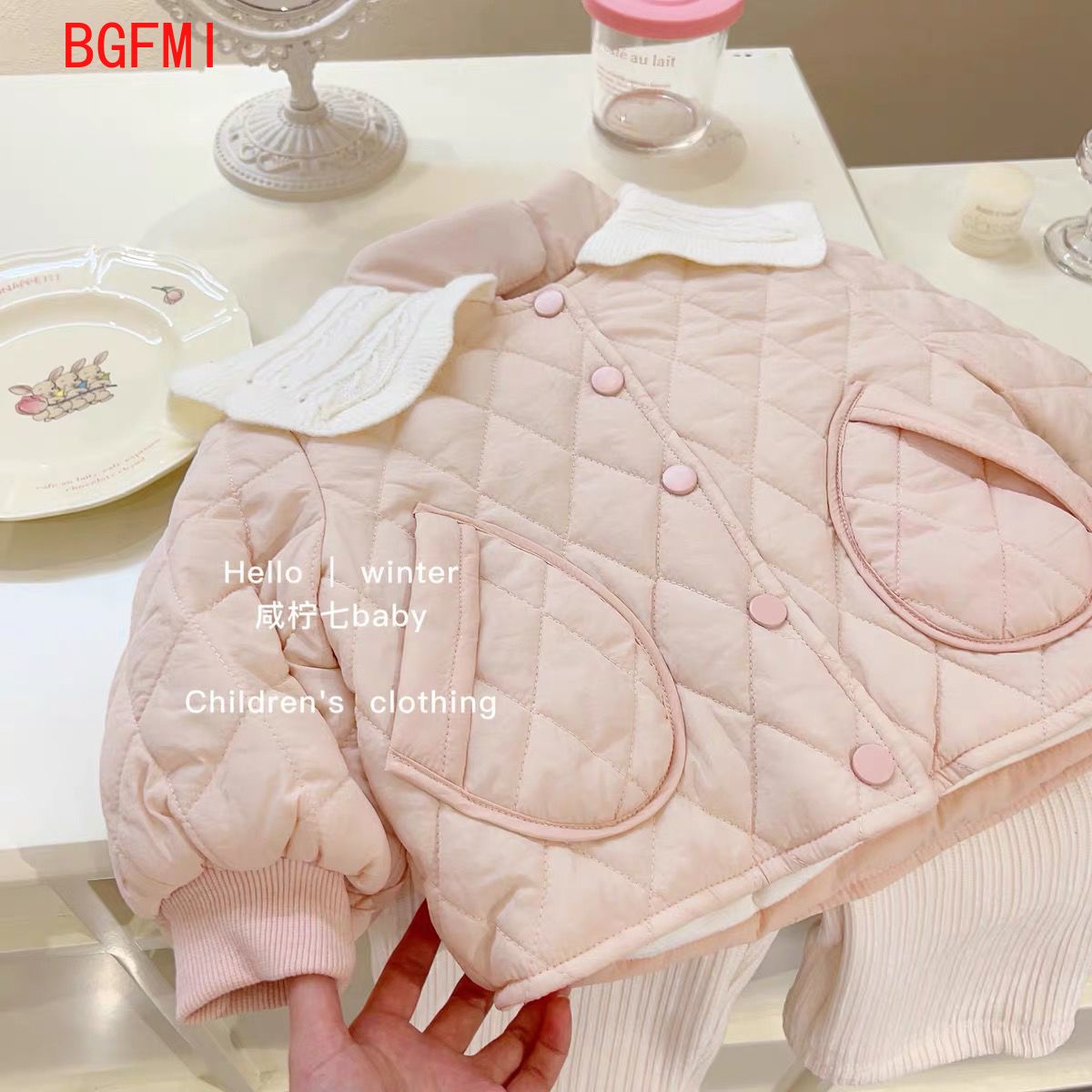Girls Pink Velvet Inner Cotton - Baby Clothing Quilt 评论和价格